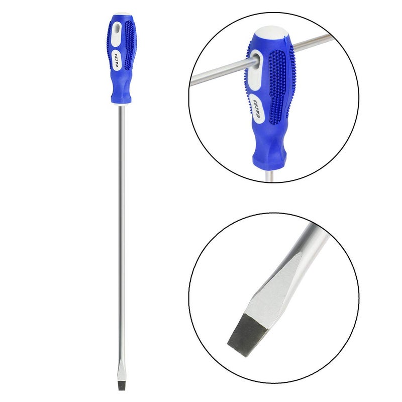 Nxtop 12-inch long screwdriver long handle screwdriver head flat head 6 mm magnetic(2 packs) - Image 3